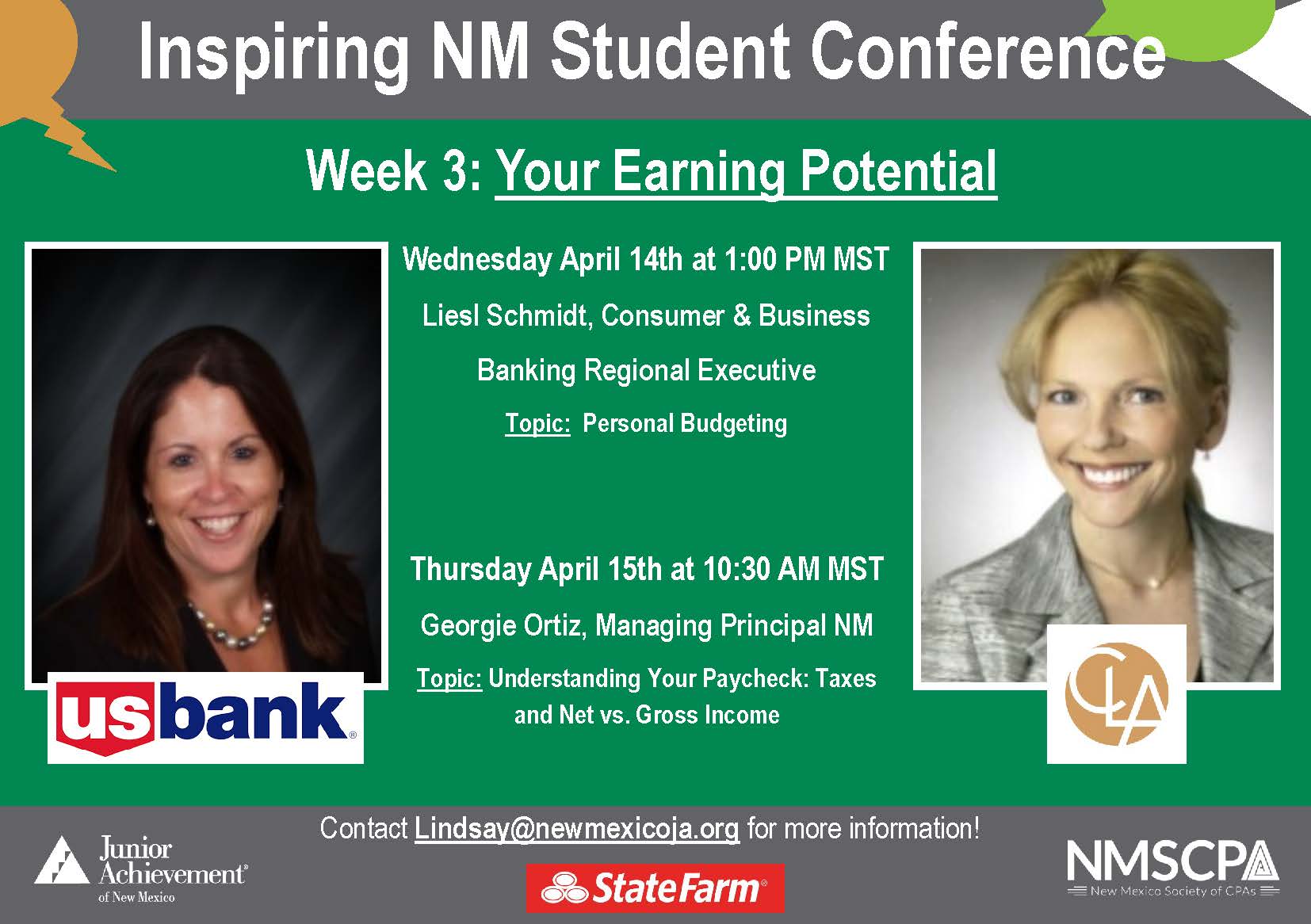 Inspire NM Student Conference 2021 Week 3: Liesl Schmidt & Georgie Ortiz