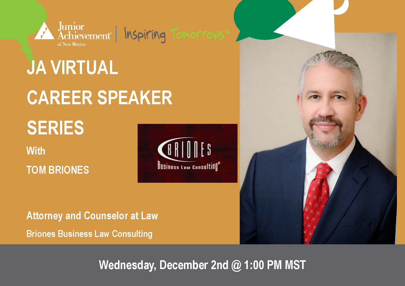 JA Virtual Career Speaker Series NM - Tom Briones