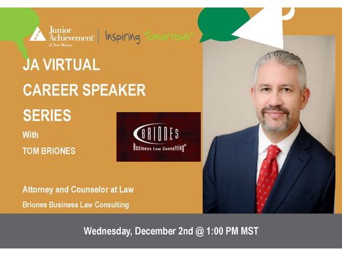 JA Virtual Career Speaker Series NM - Tom Briones
